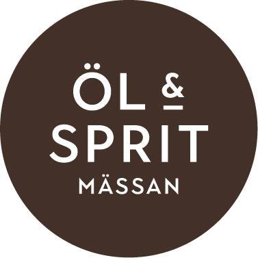 Texten "Öl & Spritmässan" i brun cirkel.