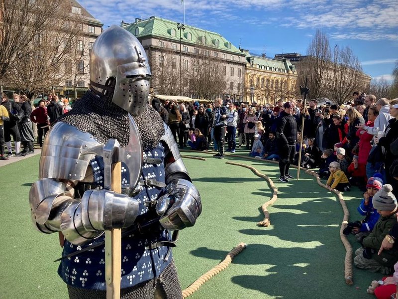 Marknad med tema vikinga- och medeltid i Kungsan